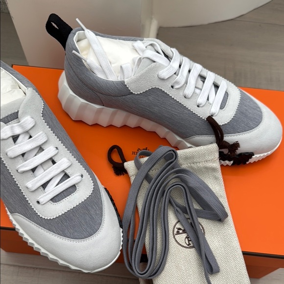 Hermes Gray and White Sneakers - Picture 4 of 5